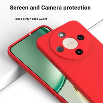 Honor X70/X9d/Magic8 Lite Flydende silikone cover med håndrem - rød