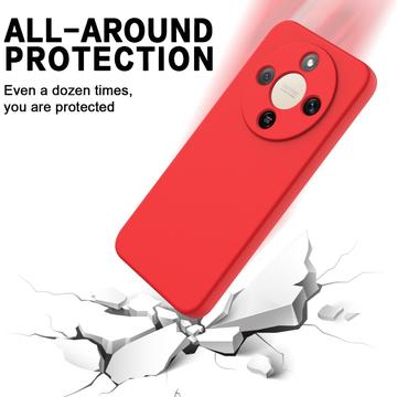 Honor X70/X9d/Magic8 Lite Flydende silikone cover med håndrem - rød