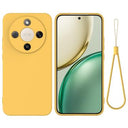 Honor X70/X9d/Magic8 Lite Flydende silikone cover med håndrem - gul