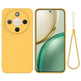 Honor X70/X9d/Magic8 Lite Flydende silikone cover med håndrem - gul