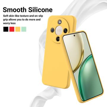 Honor X70/X9d/Magic8 Lite Flydende silikone cover med håndrem - gul