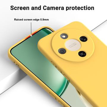 Honor X70/X9d/Magic8 Lite Flydende silikone cover med håndrem - gul