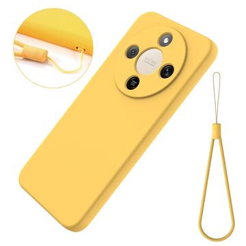 Honor X70/X9d/Magic8 Lite Flydende silikone cover med håndrem - gul