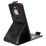 Honor X70/X9d/Magic8 Lite lodret flip-etui med stativ - sort