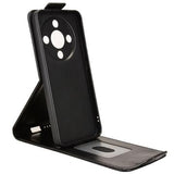Honor X70/X9d/Magic8 Lite lodret flip-etui med stativ - sort