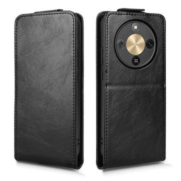Honor X70/X9d/Magic8 Lite lodret flip-etui med stativ - sort
