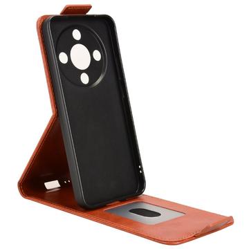 Honor X70/X9d/Magic8 Lite lodret flip-etui med stativ - Brun