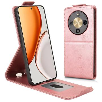 Honor X70/X9d/Magic8 Lite lodret flip-etui med stativ - rosaguld