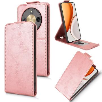Honor X70/X9d/Magic8 Lite lodret flip-etui med stativ - rosaguld