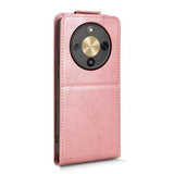 Honor X70/X9d/Magic8 Lite lodret flip-etui med stativ - rosaguld