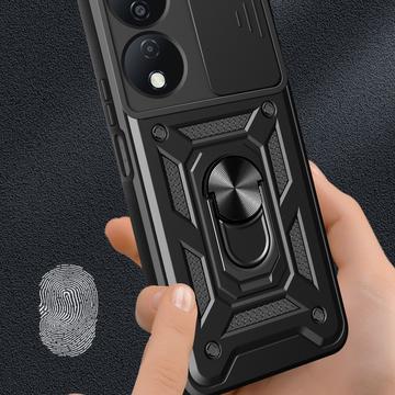 Honor X7b/90 Smart Roterende Ring Hybrid Cover med Kameraskjold - Blå