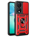 Honor X7b/90 Smart Roterende Ring Hybrid Cover med Kameraskjold - Rød