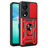 Honor X7b/90 Smart Roterende Ring Hybrid Cover med Kameraskjold - Rød