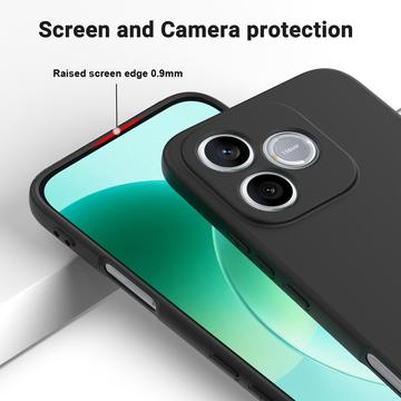 Honor X80i/600 Lite/500 Smart Flydende silikone cover med håndrem - Sort