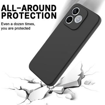 Honor X80i/600 Lite/500 Smart Flydende silikone cover med håndrem - Sort
