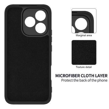 Honor X80i/600 Lite/500 Smart Flydende silikone cover med håndrem - Sort