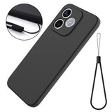 Honor X80i/600 Lite/500 Smart Flydende silikone cover med håndrem - Sort