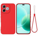 Honor X80i/600 Lite/500 Smart Flydende silikone cover med håndrem - Rød