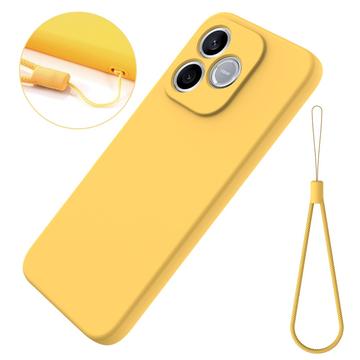 Honor X80i/600 Lite/500 Smart Flydende silikone cover med håndrem - Gul
