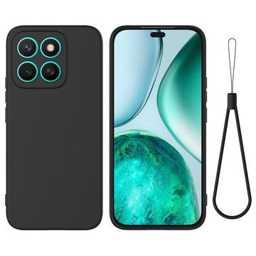 Honor X8c Flydende silikone cover med håndrem - sort
