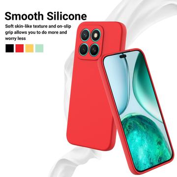 Honor X8c Flydende silikone cover med håndrem - rød