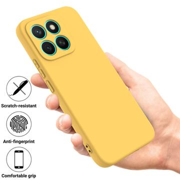 Honor X8c Flydende silikone cover med håndrem - gul