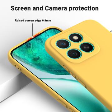 Honor X8c Flydende silikone cover med håndrem - gul