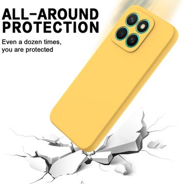Honor X8c Flydende silikone cover med håndrem - gul