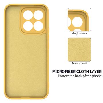 Honor X8c Flydende silikone cover med håndrem - gul