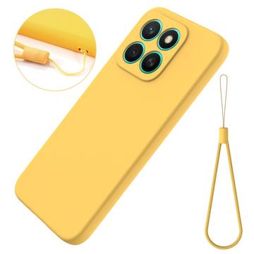 Honor X8c Flydende silikone cover med håndrem - gul