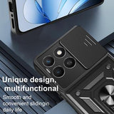 Honor X8c Roterende Ring Hybrid Cover med Kameraskjold - Sort