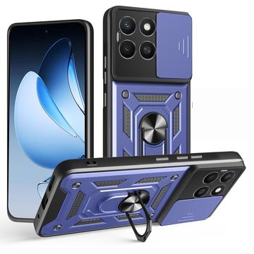 Honor X8c Roterende Ring Hybrid Cover med Kameraskjold - Blå