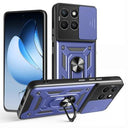 Honor X8c Roterende Ring Hybrid Cover med Kameraskjold - Blå