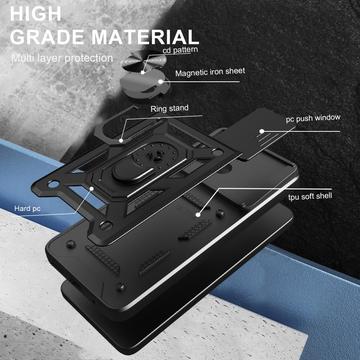 Honor X8c Roterende Ring Hybrid Cover med Kameraskjold - Blå