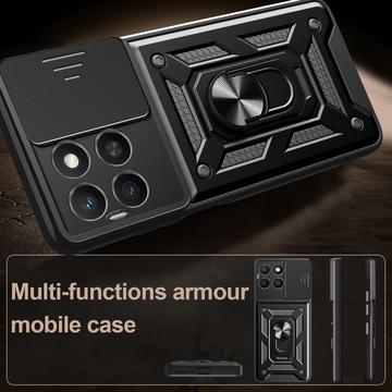 Honor X8c Roterende Ring Hybrid Cover med Kameraskjold - Blå