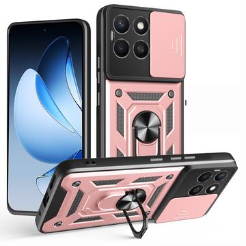 Honor X8c Roterende Ring Hybrid Cover med Kameraskjold - Rødguld