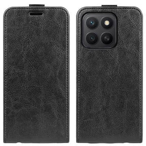 Honor X8c Vertikal Flip Taske med Kortholder - Sort
