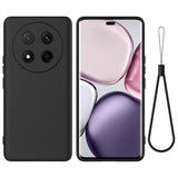 Honor X60 Pro/X9c/Magic7 Lite Flydende silikone cover med håndrem - sort