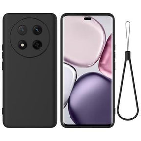 Honor X60 Pro/X9c/Magic7 Lite Flydende silikone cover med håndrem - sort