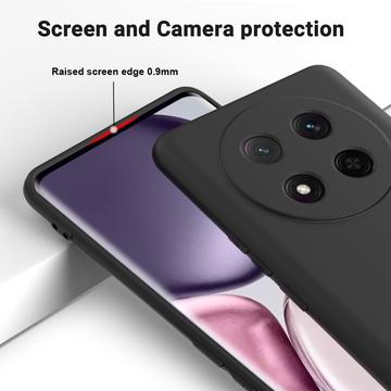 Honor X60 Pro/X9c/Magic7 Lite Flydende silikone cover med håndrem - sort