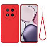 Honor X60 Pro/X9c/Magic7 Lite Flydende silikone cover med håndrem - rød