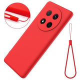 Honor X60 Pro/X9c/Magic7 Lite Flydende silikone cover med håndrem - rød