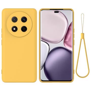 Honor X60 Pro/X9c/Magic7 Lite Flydende silikone cover med håndrem - gul