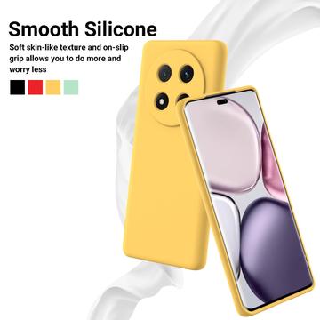 Honor X60 Pro/X9c/Magic7 Lite Flydende silikone cover med håndrem - gul