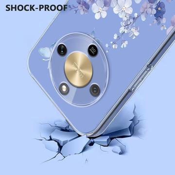 Honor X70/X9d/Magic8 Lite TPU-cover med blomstermønster - Lilla