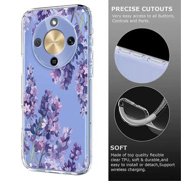 Honor X70/X9d/Magic8 Lite TPU-cover med blomstermønster - Blåregn