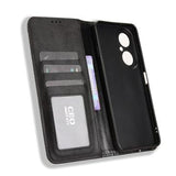 Huawei Enjoy 80 Retro Pung Taske med Magnetisk Lukning - Sort