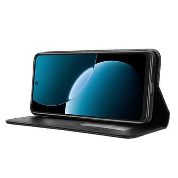 Huawei Enjoy 80 Retro Pung Taske med Magnetisk Lukning - Sort