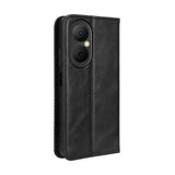 Huawei Enjoy 80 Retro Pung Taske med Magnetisk Lukning - Sort