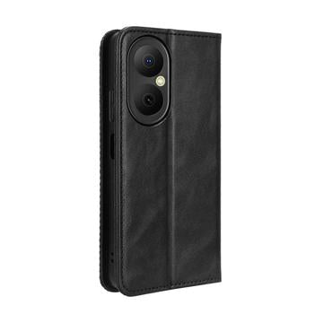 Huawei Enjoy 80 Retro Pung Taske med Magnetisk Lukning - Sort